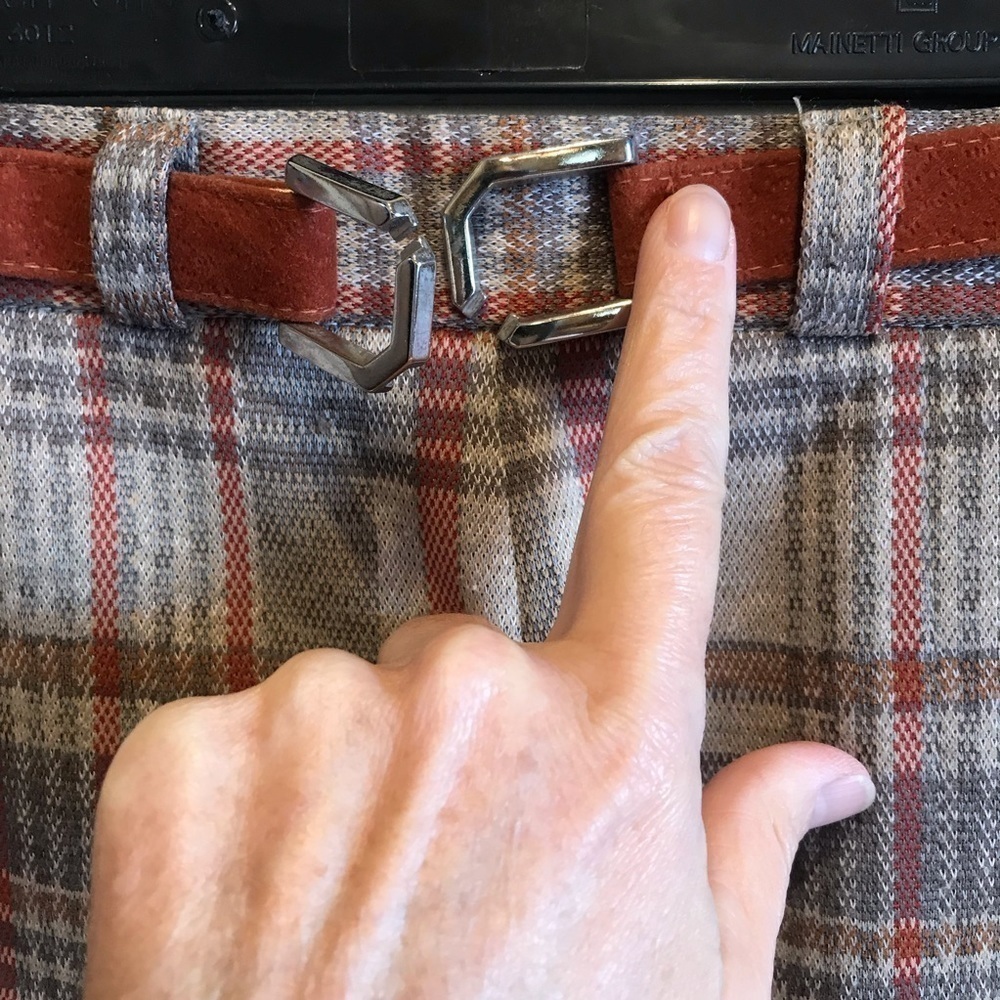 Vintage 1960s 70s polyester Plaid Skirt - Picture 5 of 7